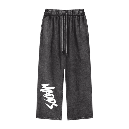 Acid Wash Straight Leg Pants - 360 GSM